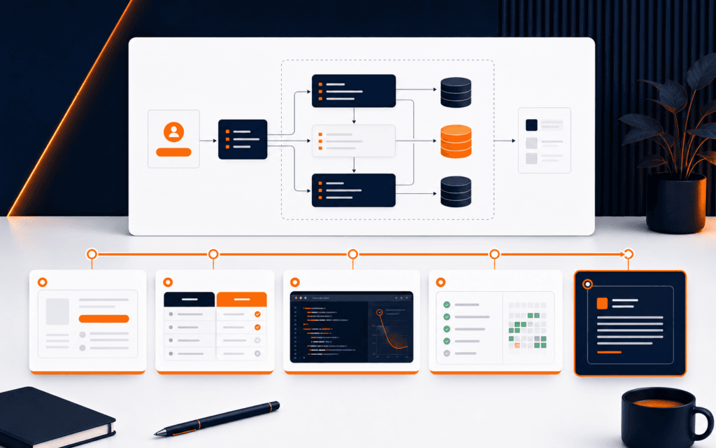 Featured image showing a technical interview project walkthrough with architecture, decisions, debugging, tests, and evidence.