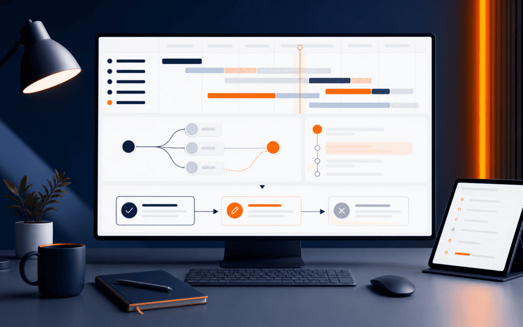 Featured image showing a project timeline, dependency map, review checkpoints, and three freelance delivery decisions.