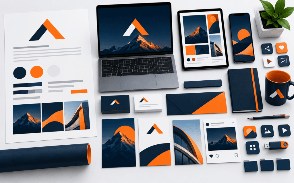 Featured image illustrating from design brief to brand kit: a beginner graphic design project.