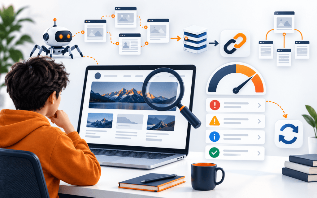 Featured image illustrating what an seo student should produce in a first website audit.